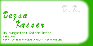 dezso kaiser business card